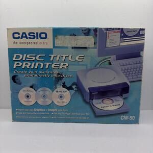 Casio CW-50 CD/DVD Thermal Disc Title Printer Print Directly onto Discs NIB